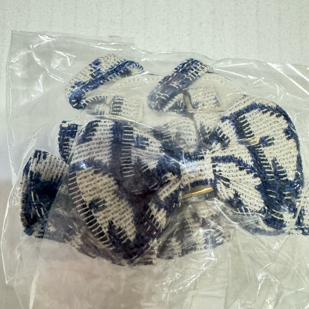 Blue and White Bow Hair Clip and Dress for Labubu toy